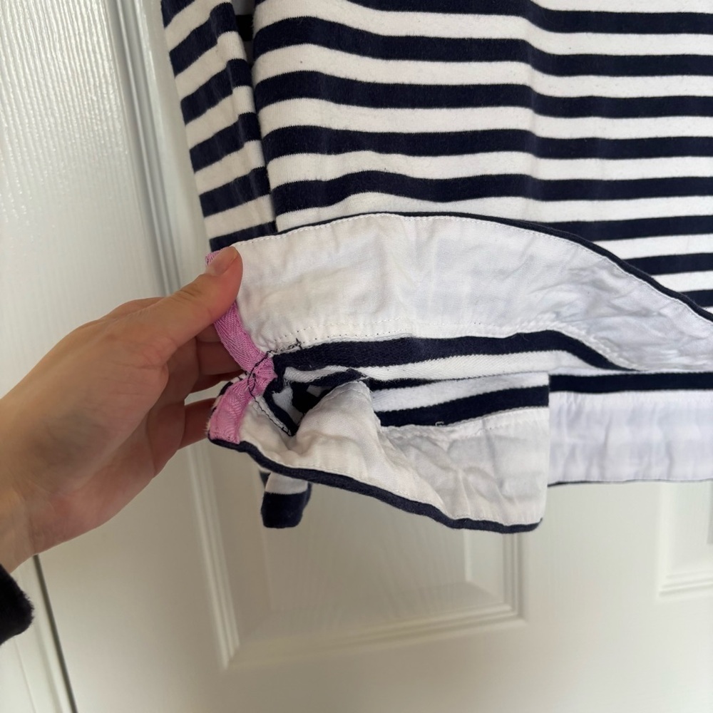 Joules Women's Navy Blue White Striped Deck Shirt Size US 10 - Picture 6 of 8